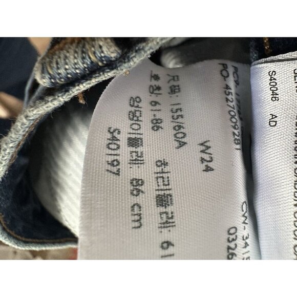 Levis Womens Cotton Button Fray Raw Hem Cut Denim Mini Skirt Blue Size 24 - Picture 5 of 8